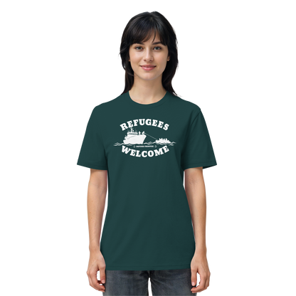Refugees Welcome at sea (Weiß) - T-Shirt