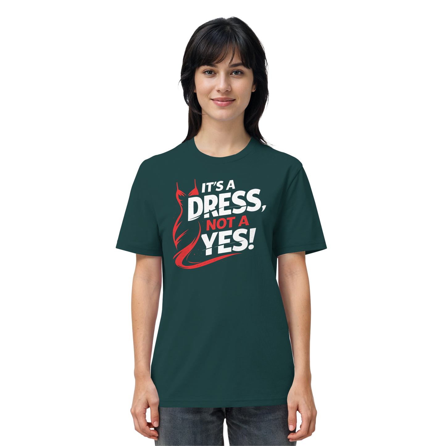 It's a dress, not a yes (Weiß/rot) - T-Shirt