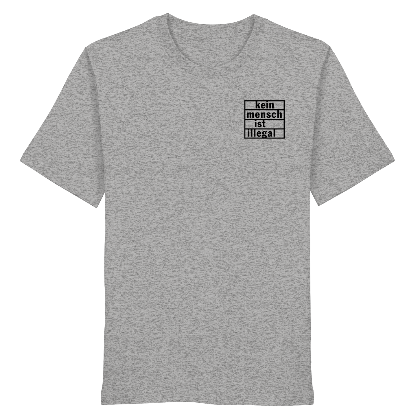 Kein Mensch ist illegal (Schwarz; kleiner Druck) - T-Shirt