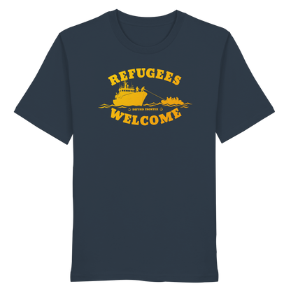 Refugees Welcome at sea (Gelb-Orange) - T-Shirt