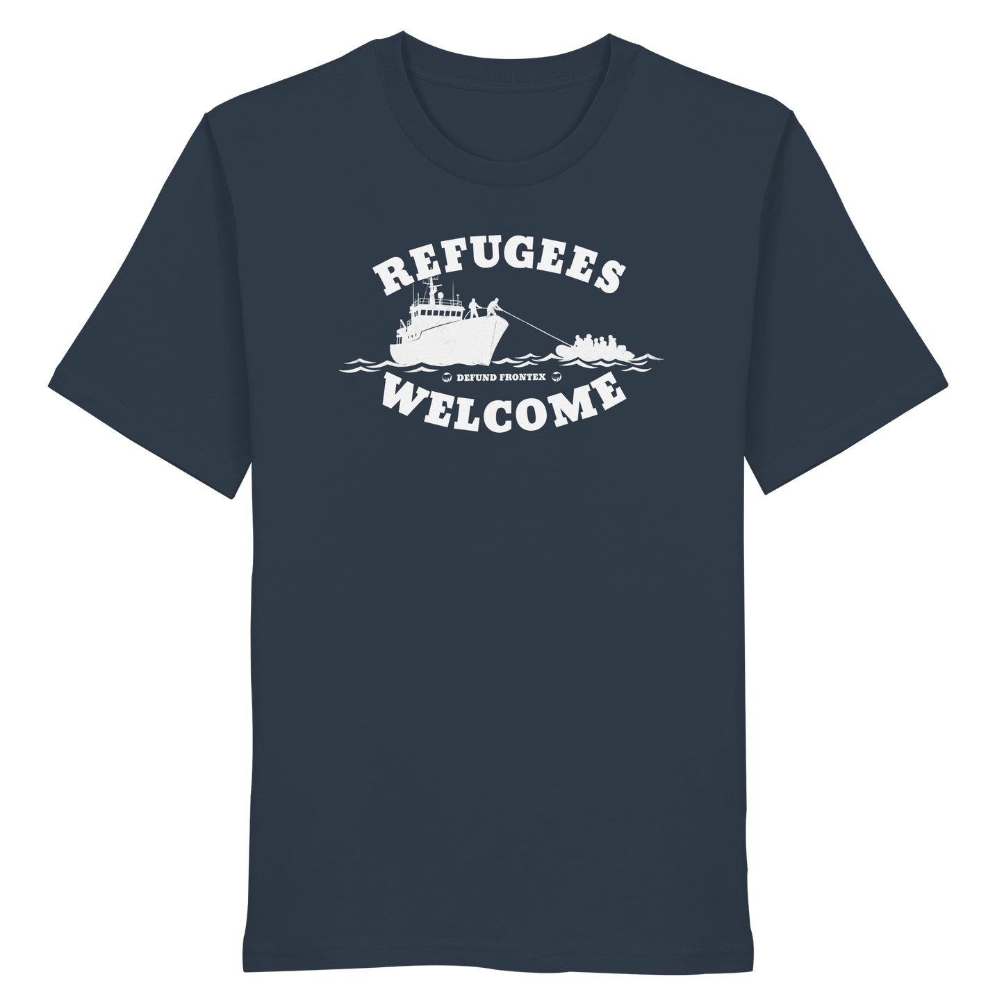 Refugees Welcome at sea (Weiß) - T-Shirt