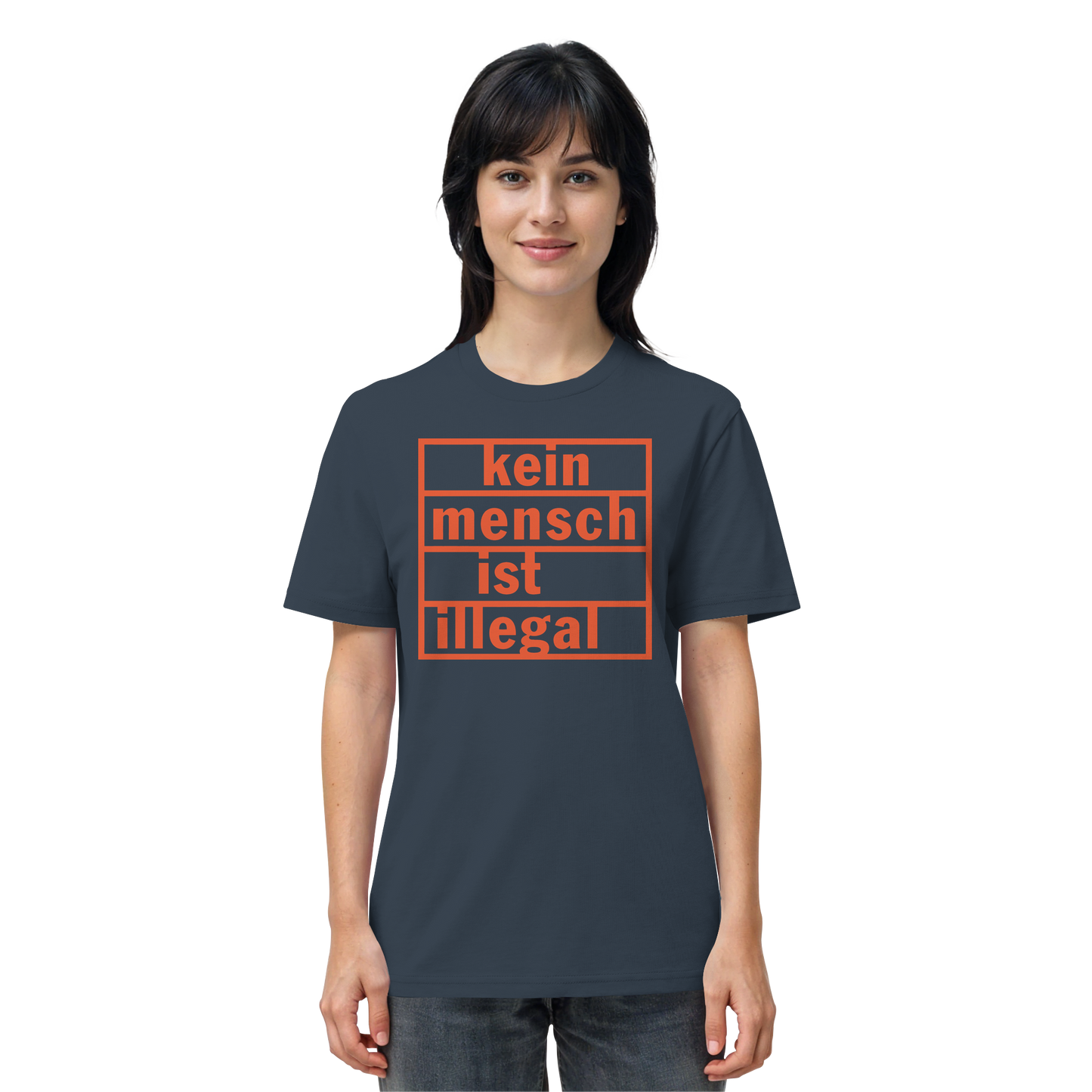 Kein Mensch ist illegal (Orange) - T-Shirt