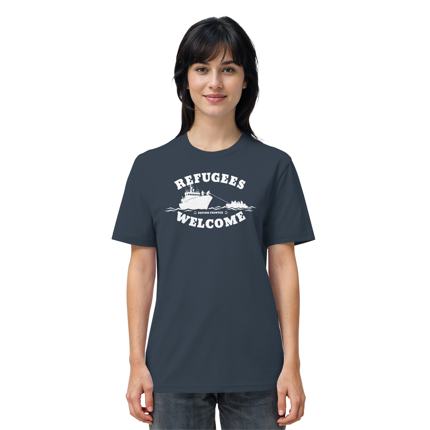 Refugees Welcome at sea (Weiß) - T-Shirt