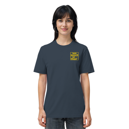 Kein Mensch ist illegal (Gelb; kleiner Druck) - T-Shirt
