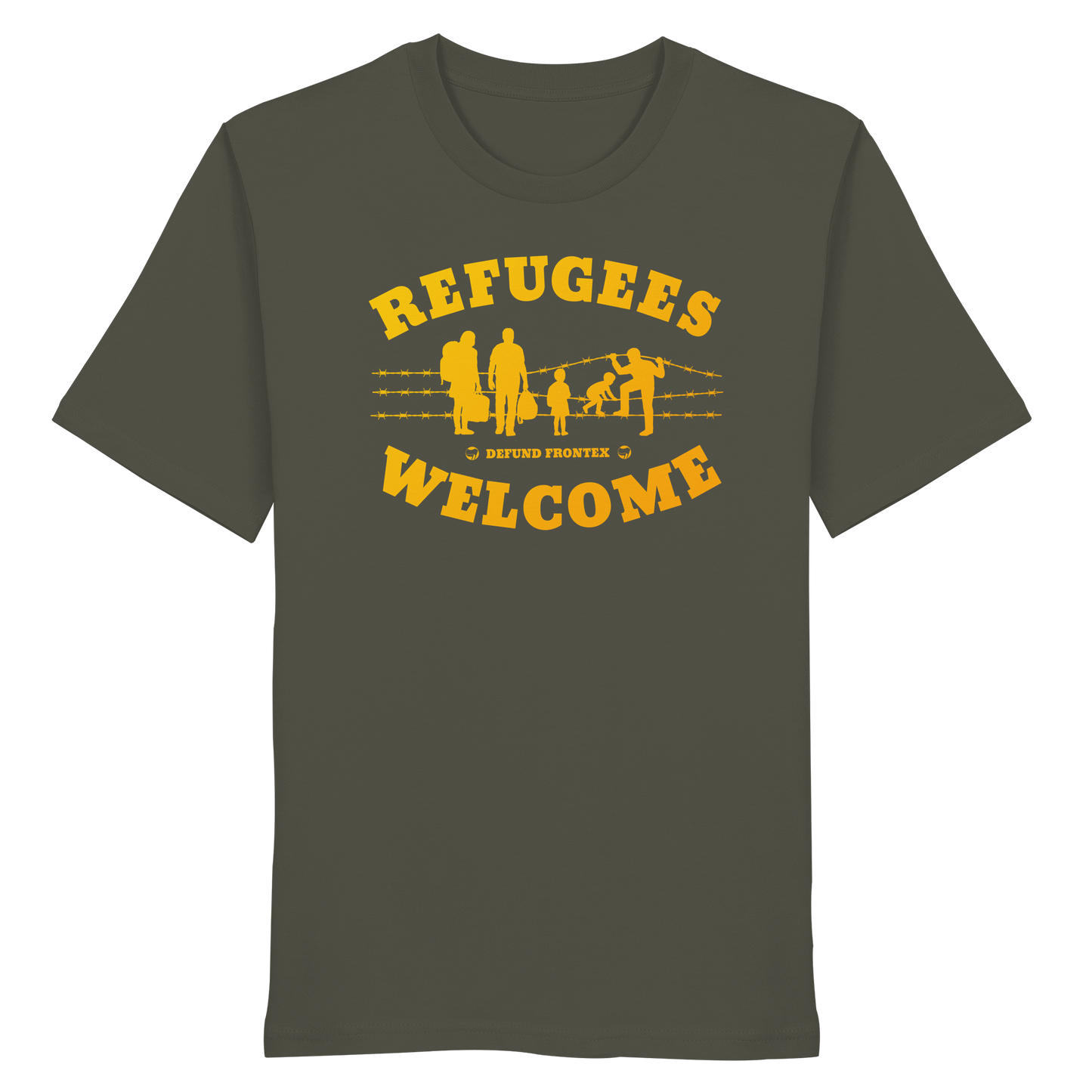 Refugees Welcome on land (Gelb-Orange) - T-Shirt