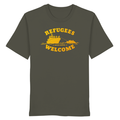 Refugees Welcome at sea (Gelb-Orange) - T-Shirt