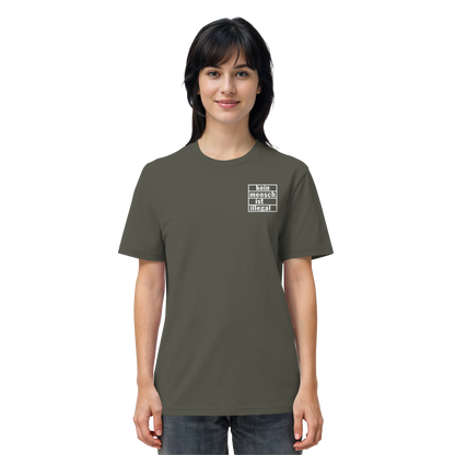Kein Mensch ist illegal (Weiß; kleiner Druck) - T-Shirt