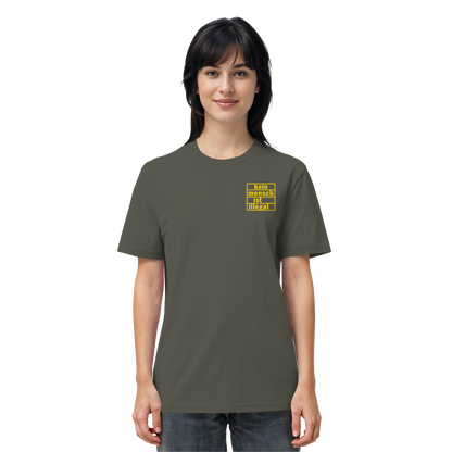 Kein Mensch ist illegal (Gelb; kleiner Druck) - T-Shirt