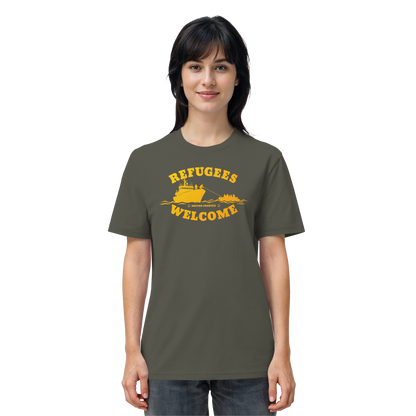 Refugees Welcome at sea (Gelb-Orange) - T-Shirt