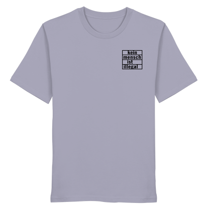 Kein Mensch ist illegal (Schwarz; kleiner Druck) - T-Shirt