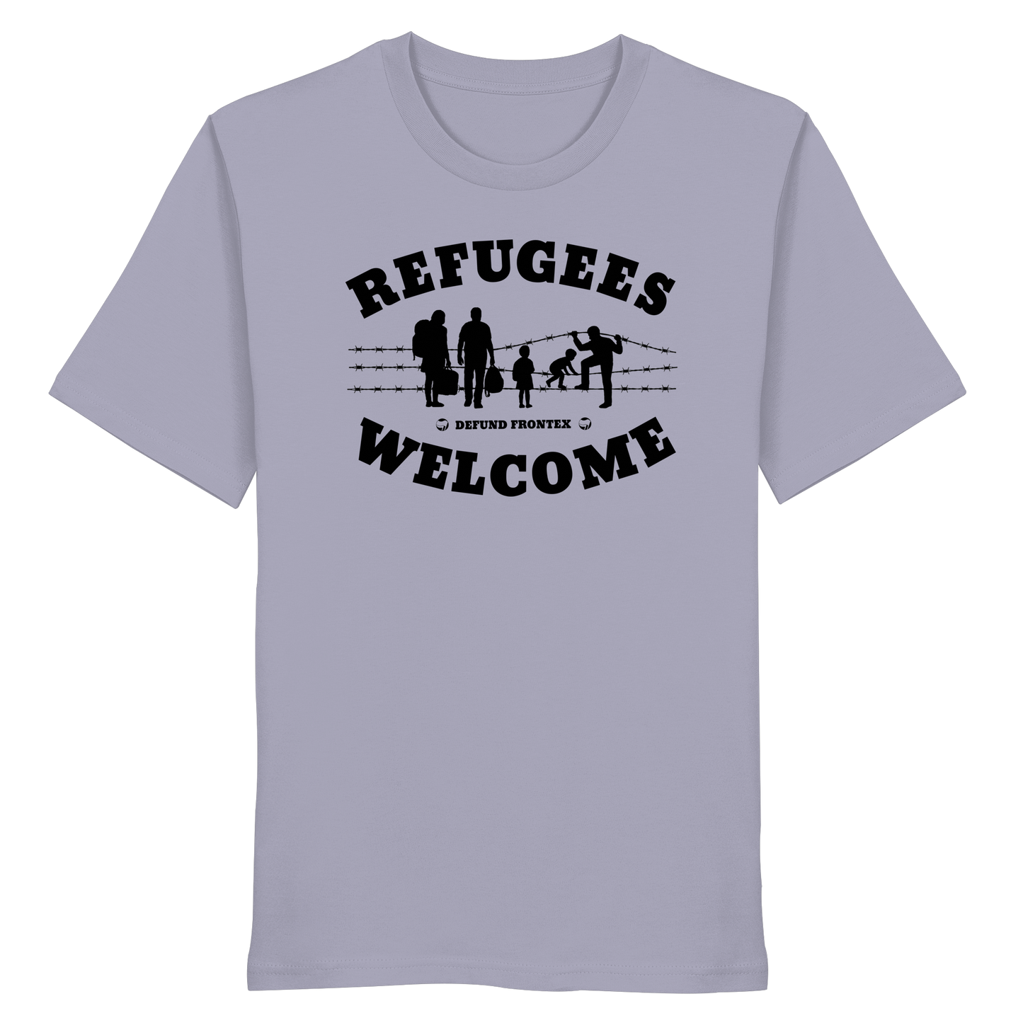 Refugees Welcome on land (Schwarz) - T-Shirt