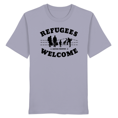 Refugees Welcome on land (Schwarz) - T-Shirt
