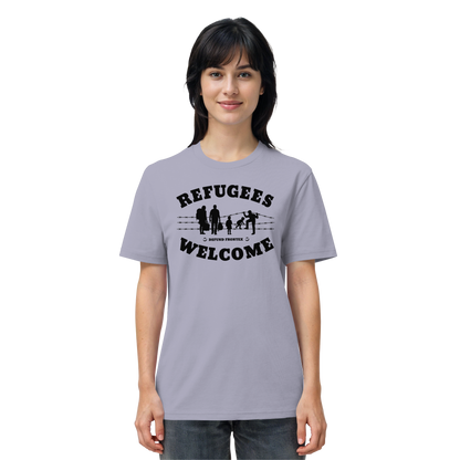 Refugees Welcome on land (Schwarz) - T-Shirt