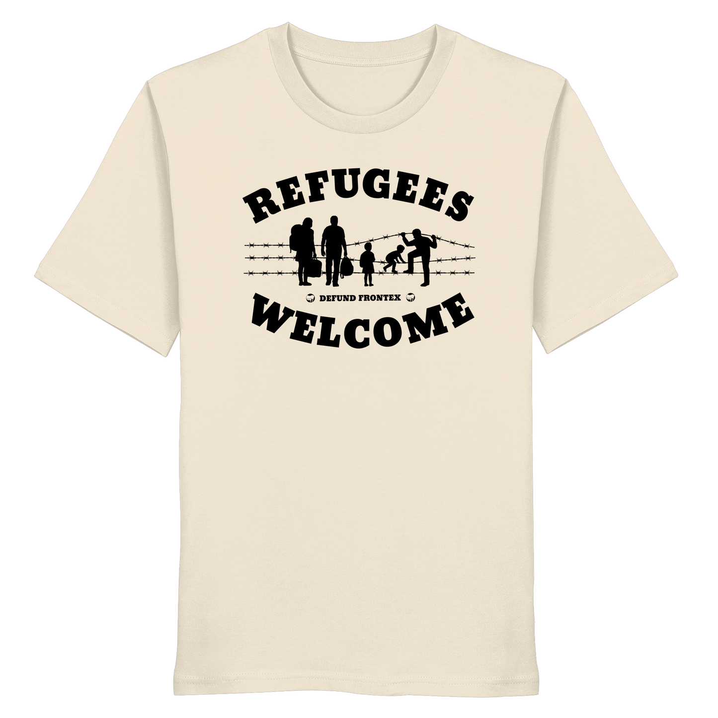 Refugees Welcome on land (Schwarz) - T-Shirt