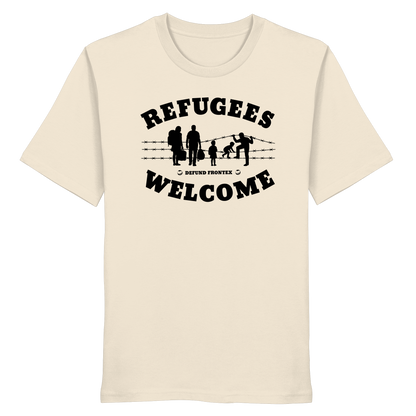 Refugees Welcome on land (Schwarz) - T-Shirt