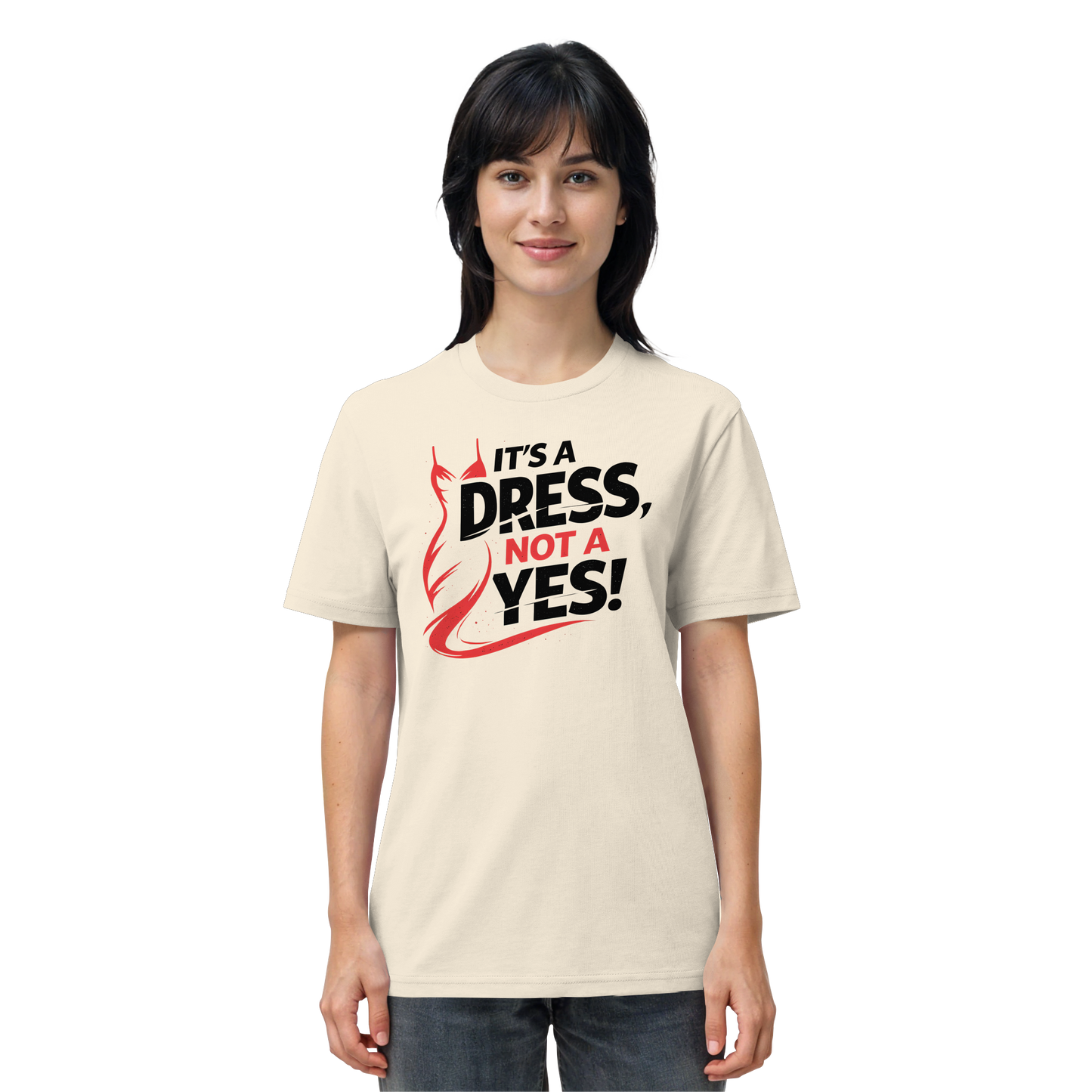 It's a dress, not a yes (Schwarz/rot) - T-Shirt