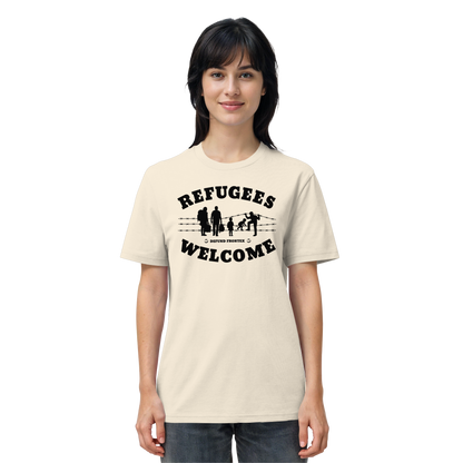 Refugees Welcome on land (Schwarz) - T-Shirt