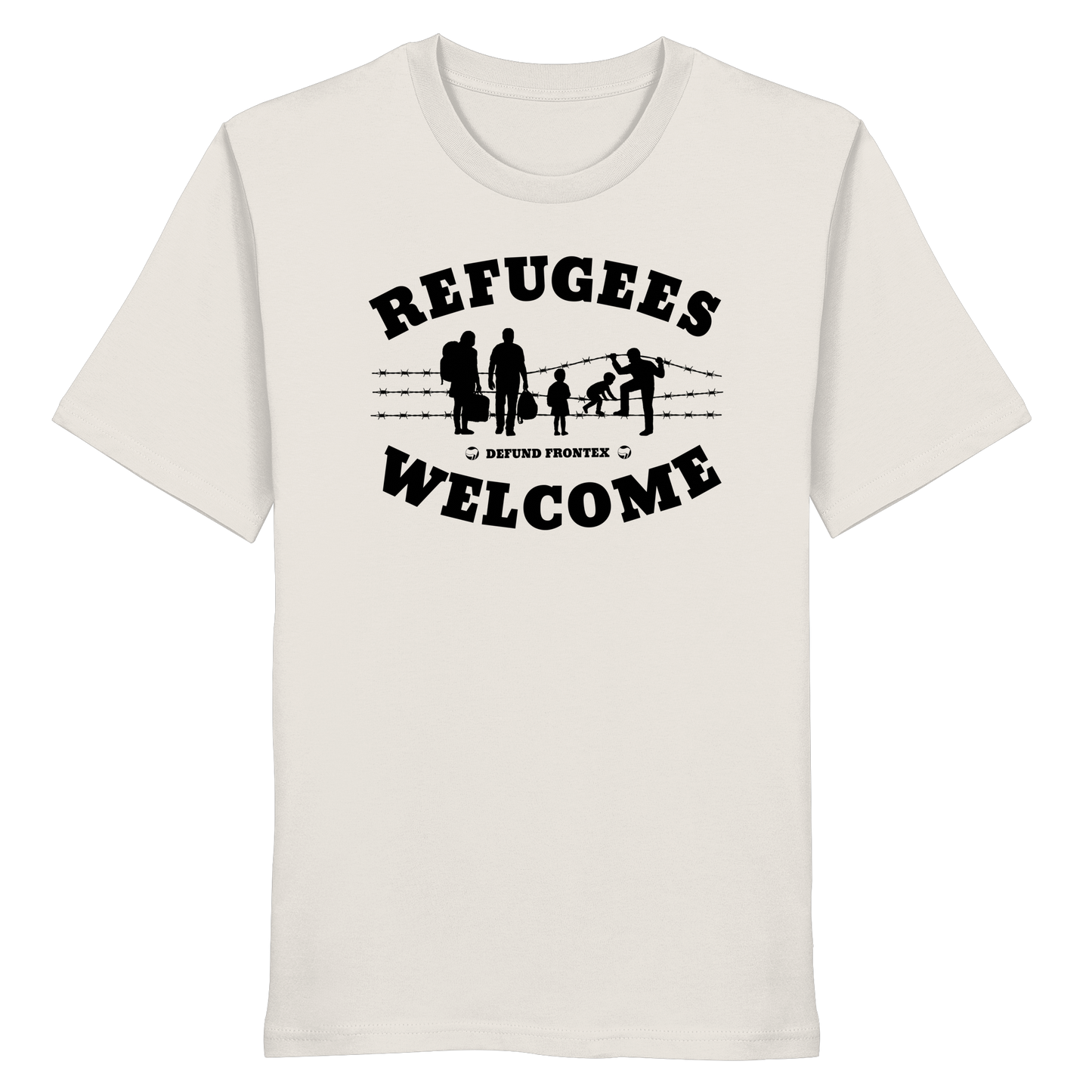 Refugees Welcome on land (Schwarz) - T-Shirt