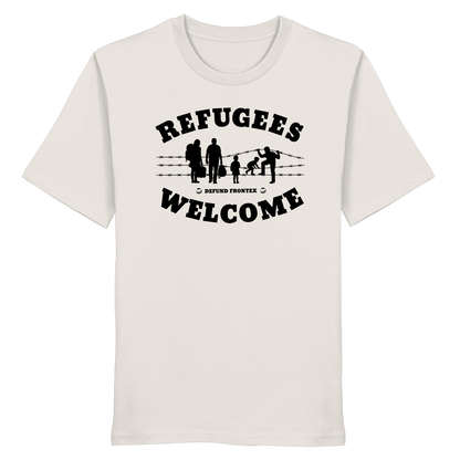 Refugees Welcome on land (Schwarz) - T-Shirt