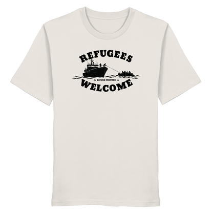 Refugees Welcome at sea (Schwarz) - T-Shirt