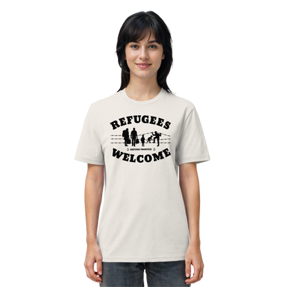 Refugees Welcome on land (Schwarz) - T-Shirt