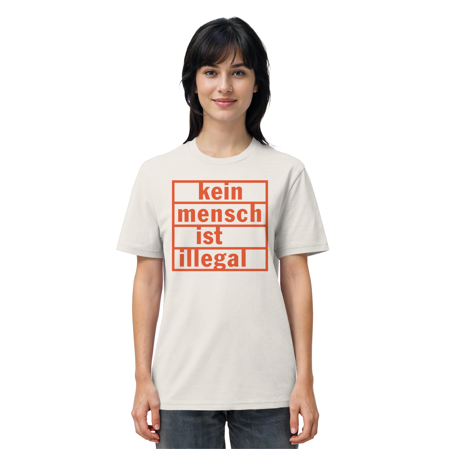Kein Mensch ist illegal (Orange) - T-Shirt