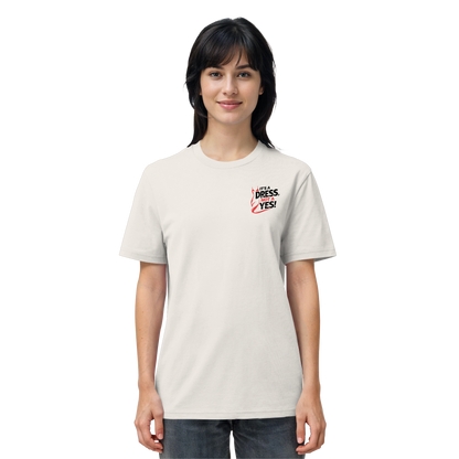 It's a dress, not a yes (Schwarz/rot; kleiner Druck) - T-Shirt