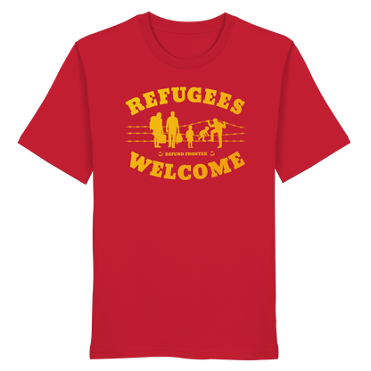 Refugees Welcome on land (Gelb-Orange) - T-Shirt