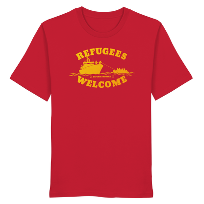Refugees Welcome at sea (Gelb-Orange) - T-Shirt