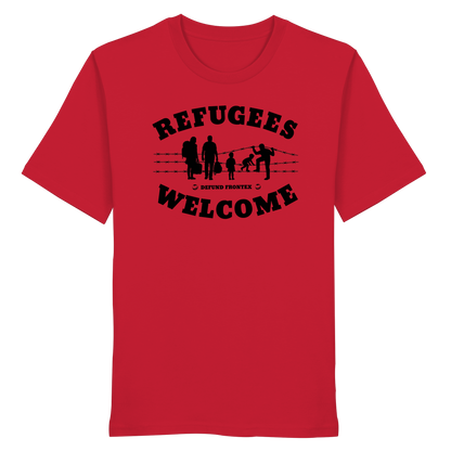 Refugees Welcome on land (Schwarz) - T-Shirt