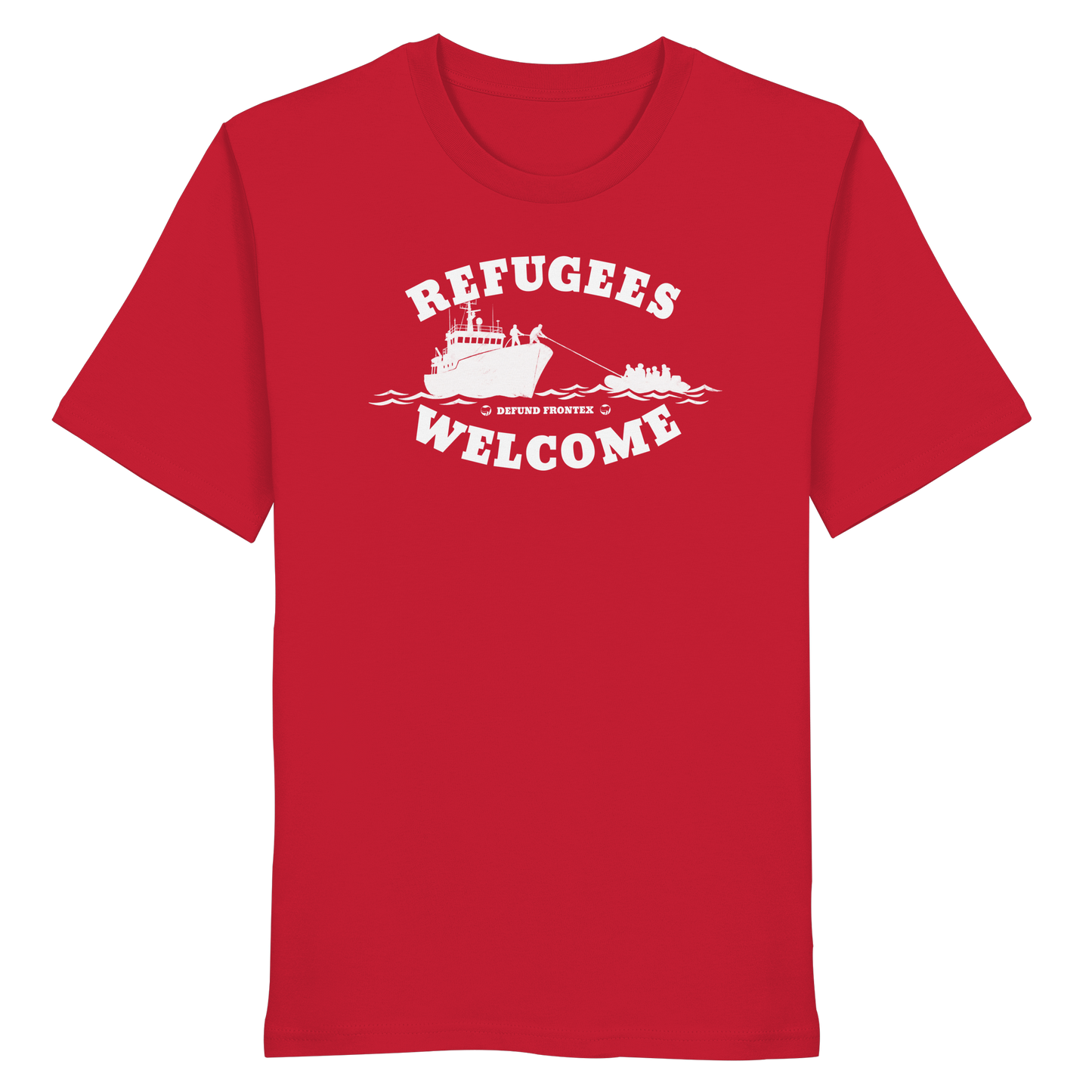 Refugees Welcome at sea (Weiß) - T-Shirt