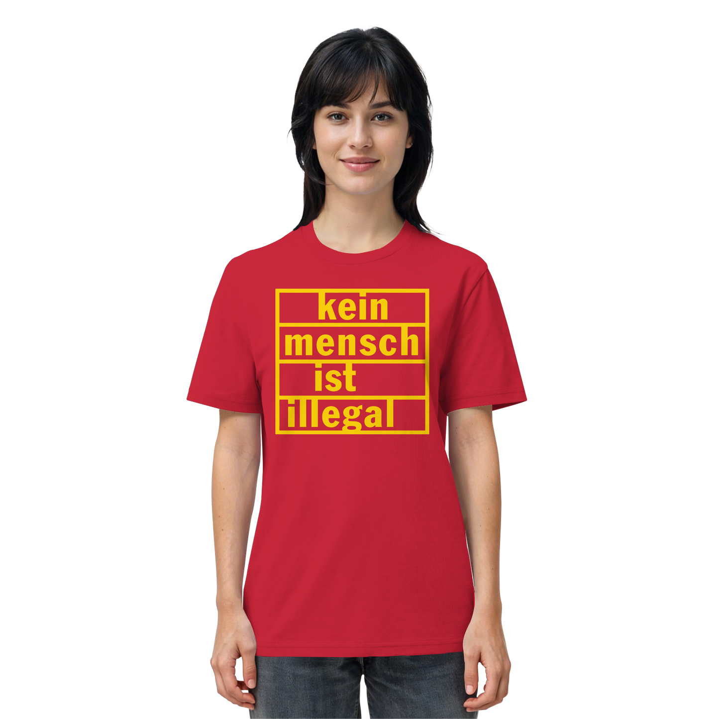 Kein Mensch ist illegal (Gelb) - T-Shirt