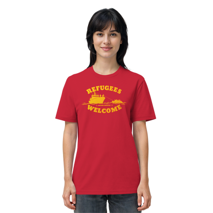 Refugees Welcome at sea (Gelb-Orange) - T-Shirt
