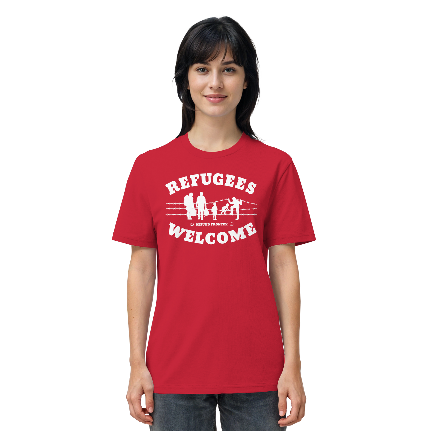 Refugees Welcome on land (Weiß) - T-Shirt