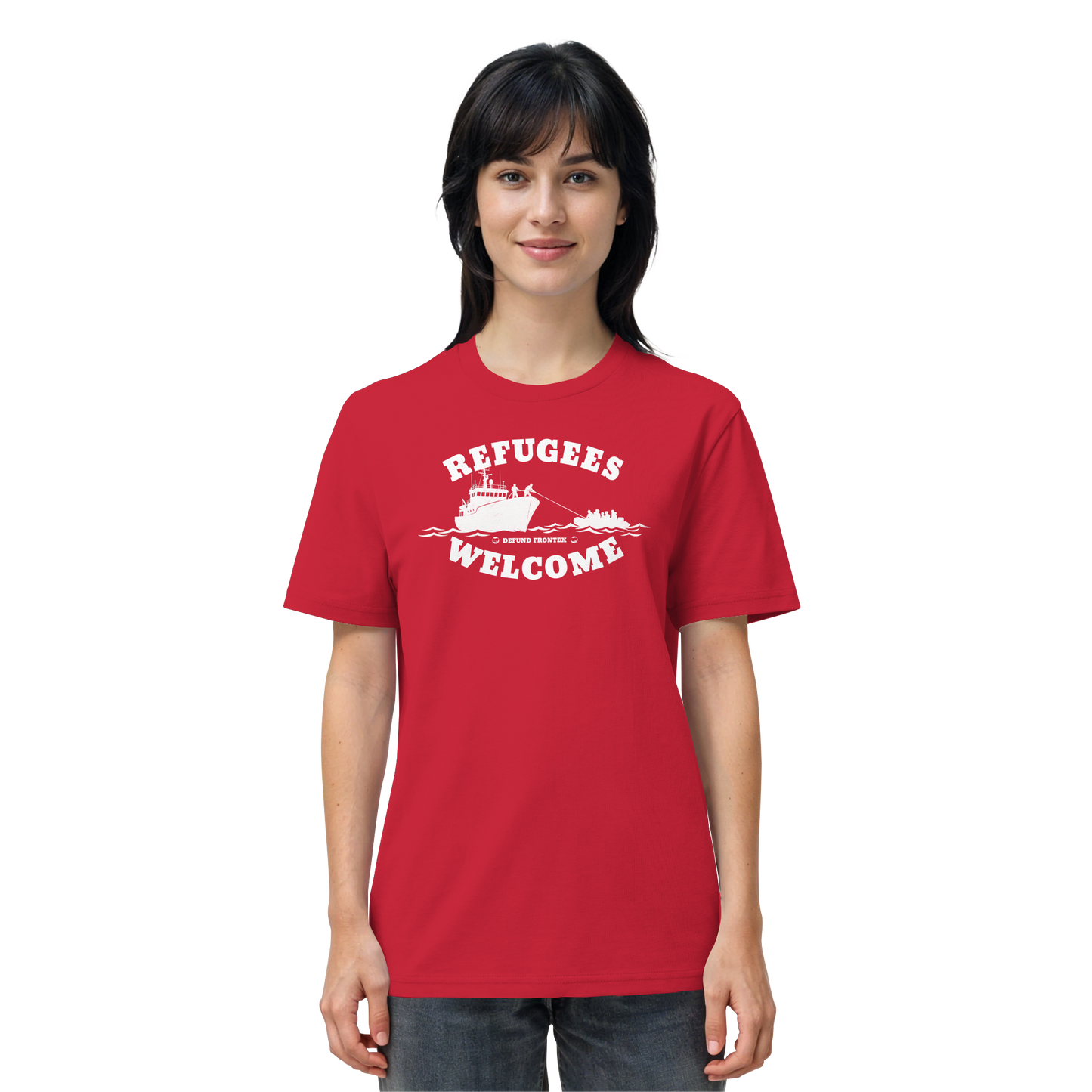 Refugees Welcome at sea (Weiß) - T-Shirt