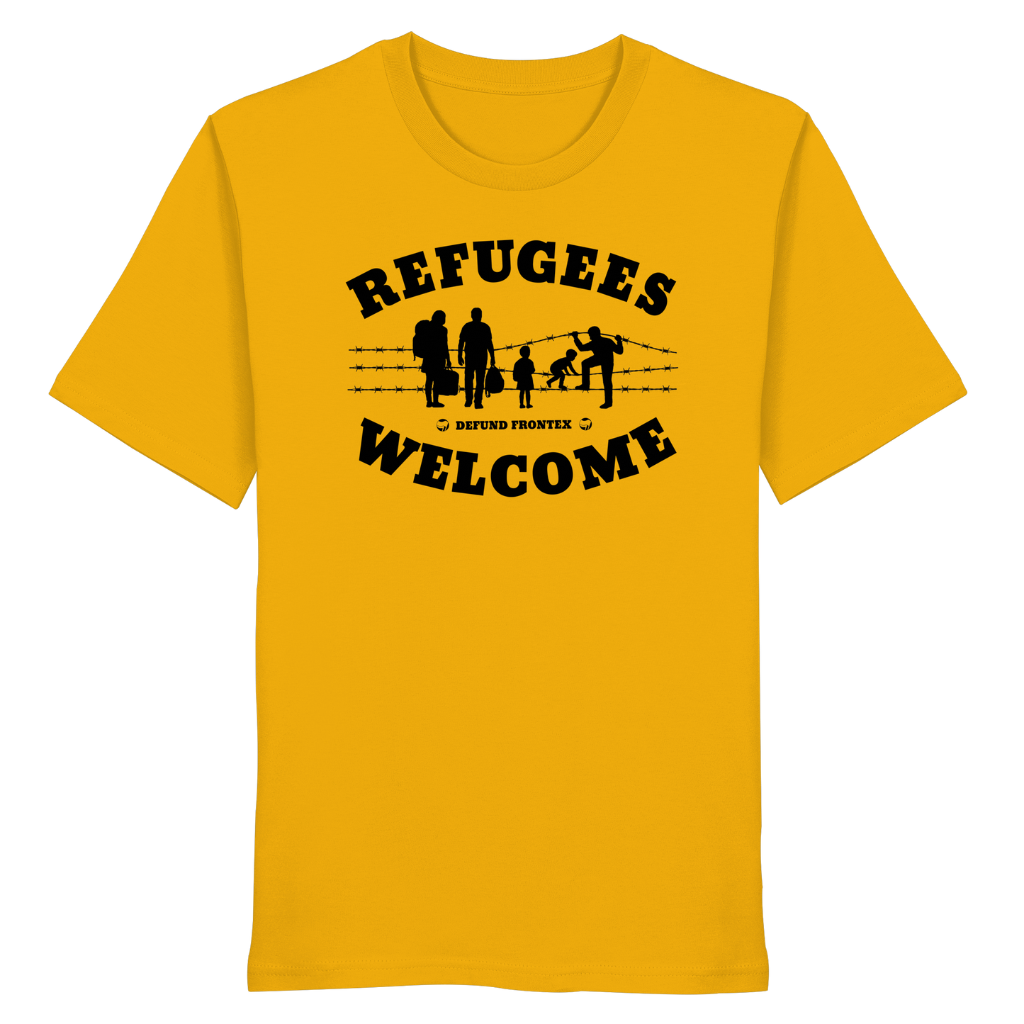 Refugees Welcome on land (Schwarz) - T-Shirt