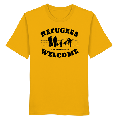 Refugees Welcome on land (Schwarz) - T-Shirt