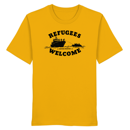 Refugees Welcome at sea (Schwarz) - T-Shirt
