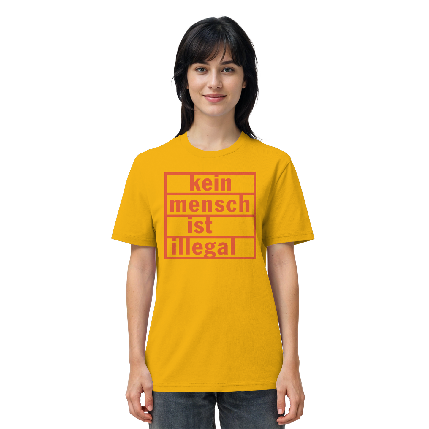 Kein Mensch ist illegal (Orange) - T-Shirt