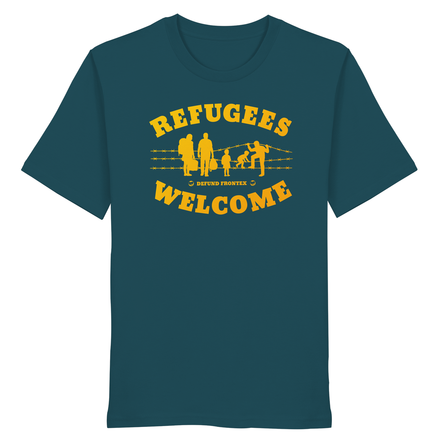 Refugees Welcome on land (Gelb-Orange) - T-Shirt