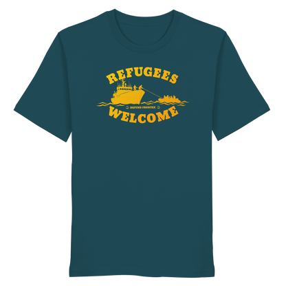 Refugees Welcome at sea (Gelb-Orange) - T-Shirt