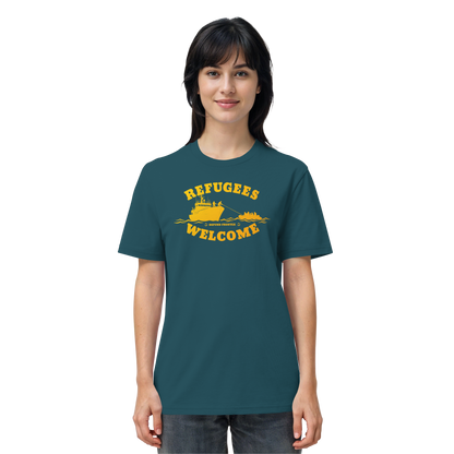Refugees Welcome at sea (Gelb-Orange) - T-Shirt