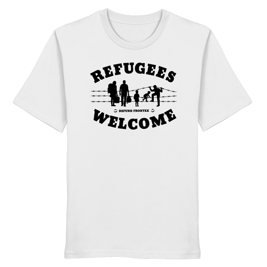 Refugees Welcome on land (Schwarz) - T-Shirt