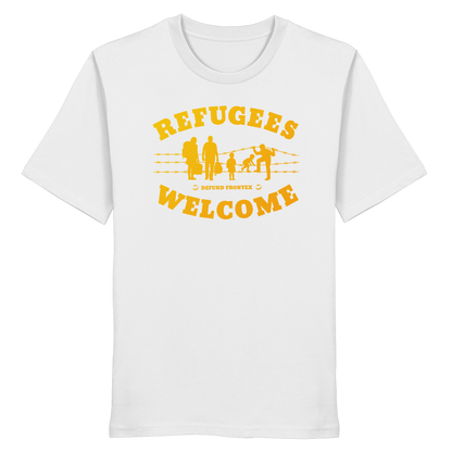 Refugees Welcome on land (Gelb-Orange) - T-Shirt