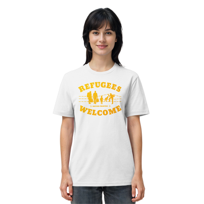 Refugees Welcome on land (Gelb-Orange) - T-Shirt