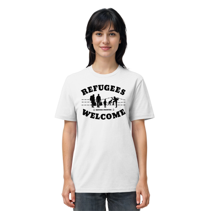 Refugees Welcome on land (Schwarz) - T-Shirt