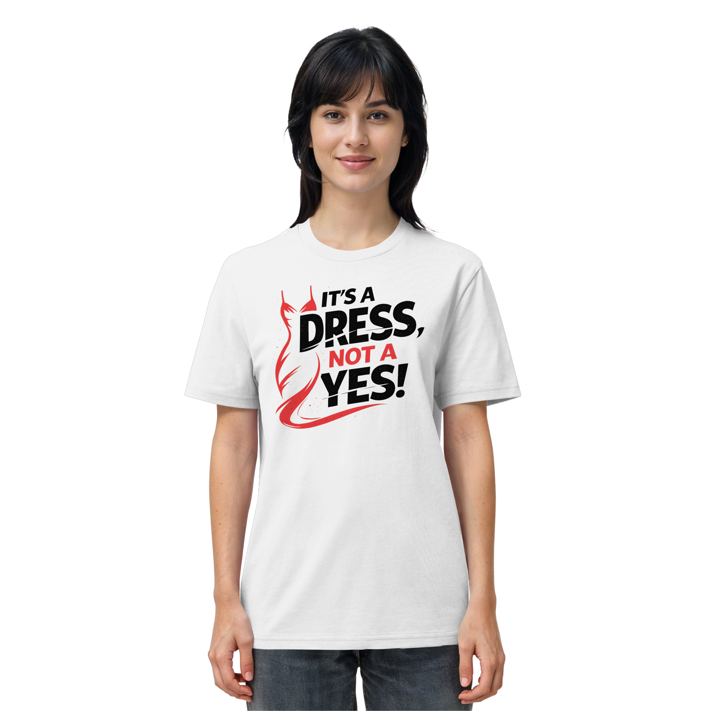 It's a dress, not a yes (Schwarz/rot) - T-Shirt