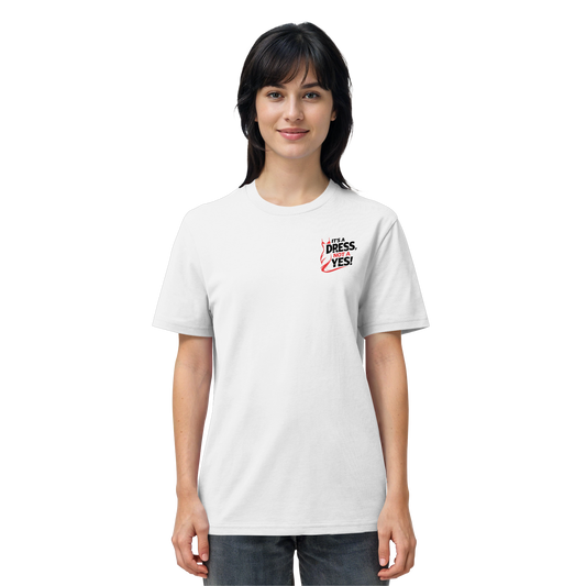 It's a dress, not a yes (Schwarz/rot; kleiner Druck) - T-Shirt