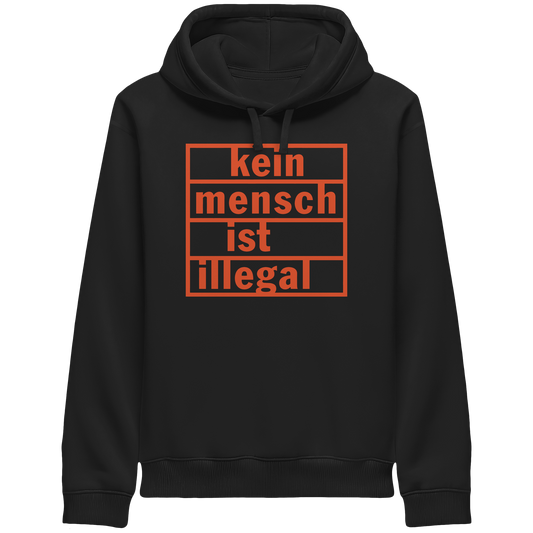 Kein Mensch ist illegal (Orange) - Hoodie mit Seitentaschen