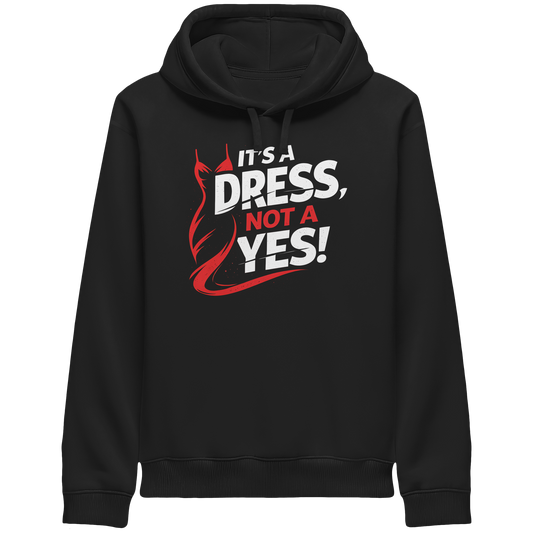 It's a dress, not a yes (Weiß/rot) - Hoodie mit Seitentaschen